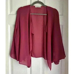 Kate Kasin Women Summer Cardigans Chiffon Loose Kimono Cape Mulberry Size XXL